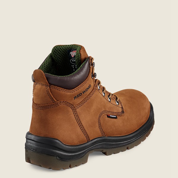 Red Wing Safety Boots King Toe® - 6-inch Waterproof Toe - Brown - Mens IXU307641